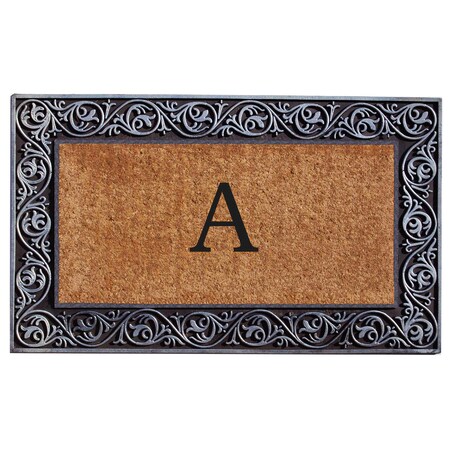 Calloway Mills Monogram Door Mat, Silver, Black, Natural, 18 in W x 30 in L 10002SILVA